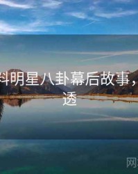 吃瓜爆料明星八卦幕后故事，带你看透