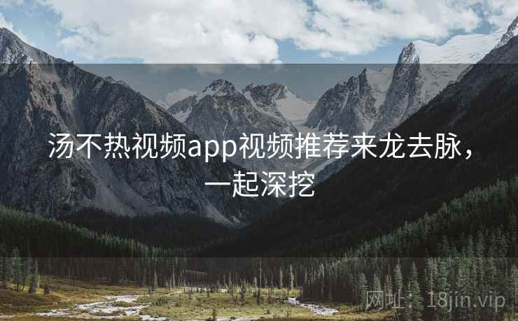 汤不热视频app视频推荐来龙去脉,一起深挖 汤不热视频app视频推荐来龙去脉,一起深挖