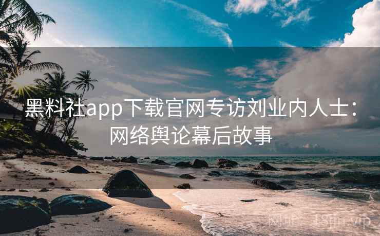 黑料社app下载官网专访刘业内人士:网络舆论幕后故事 黑料社app下载官网专访刘业内人士:网络舆论幕后故事