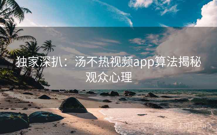 独家深扒:汤不热视频app算法揭秘观众心理 独家深扒:汤不热视频app算法揭秘观众心理